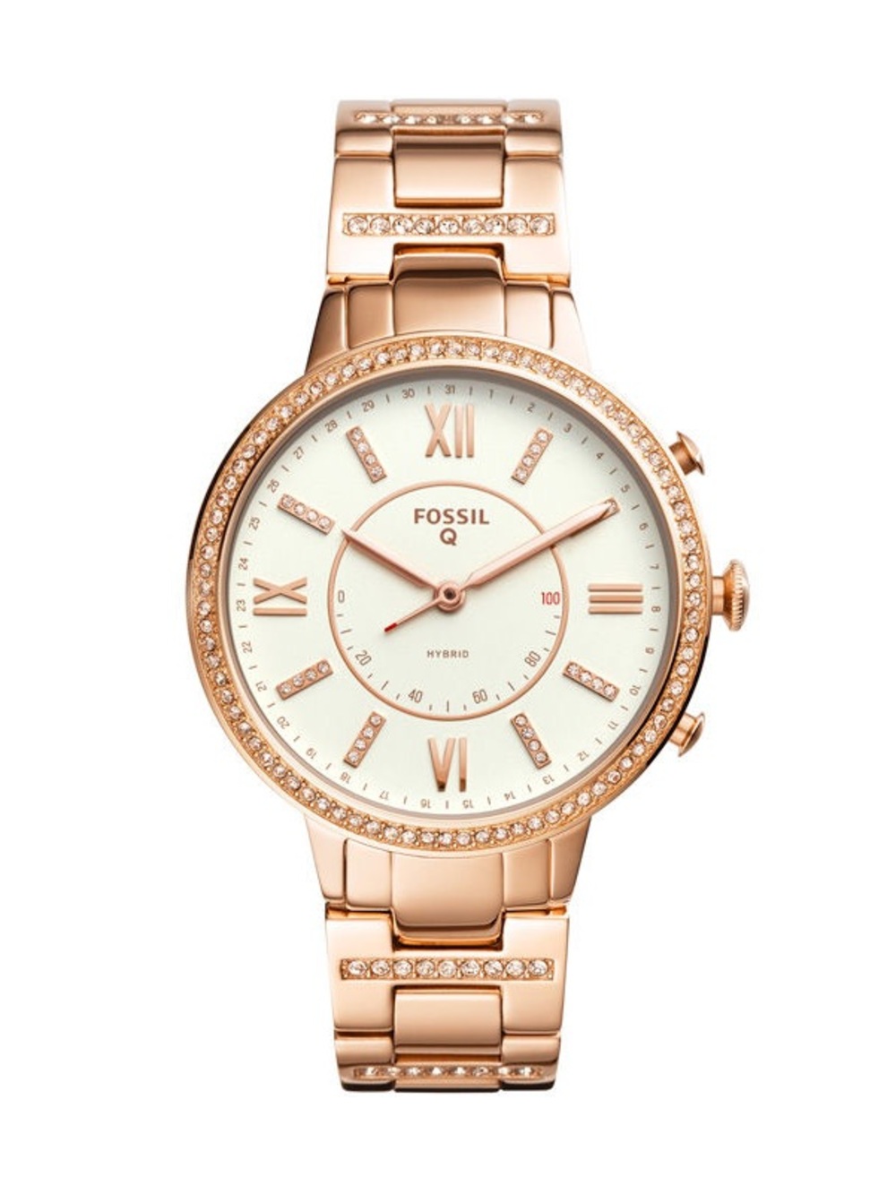 Fossil - Q Virginia Hybrid Smartwatch 36mm Stainless Steel - Rose gold-tone